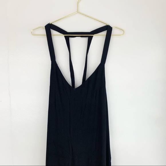 Revolve ASTR Andrea Jumpsuit Wide Leg Black Medium Low Back Open Back Relaxed M - Picture 2 of 6